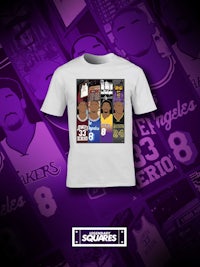 a t - shirt with a picture of the los angeles lakers