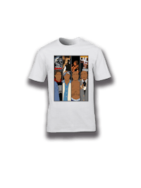 a white t - shirt with cartoon characters on it