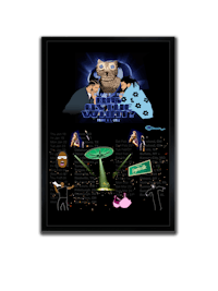 a poster with an image of an owl on it