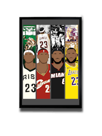 the nba players are framed in a black frame