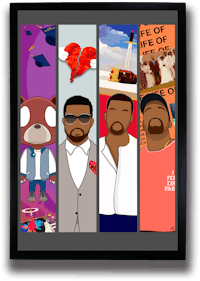 kanye west framed art print